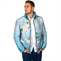 Guam Fishhook Mix Guasali Flowers Padded Jacket Dreaming Turquoise LT7 - Polynesian Pride