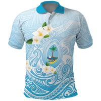 Guam Fishhook Mix Guasali Flowers Polo Shirt Dreaming Turquoise LT7 Turquoise - Polynesian Pride