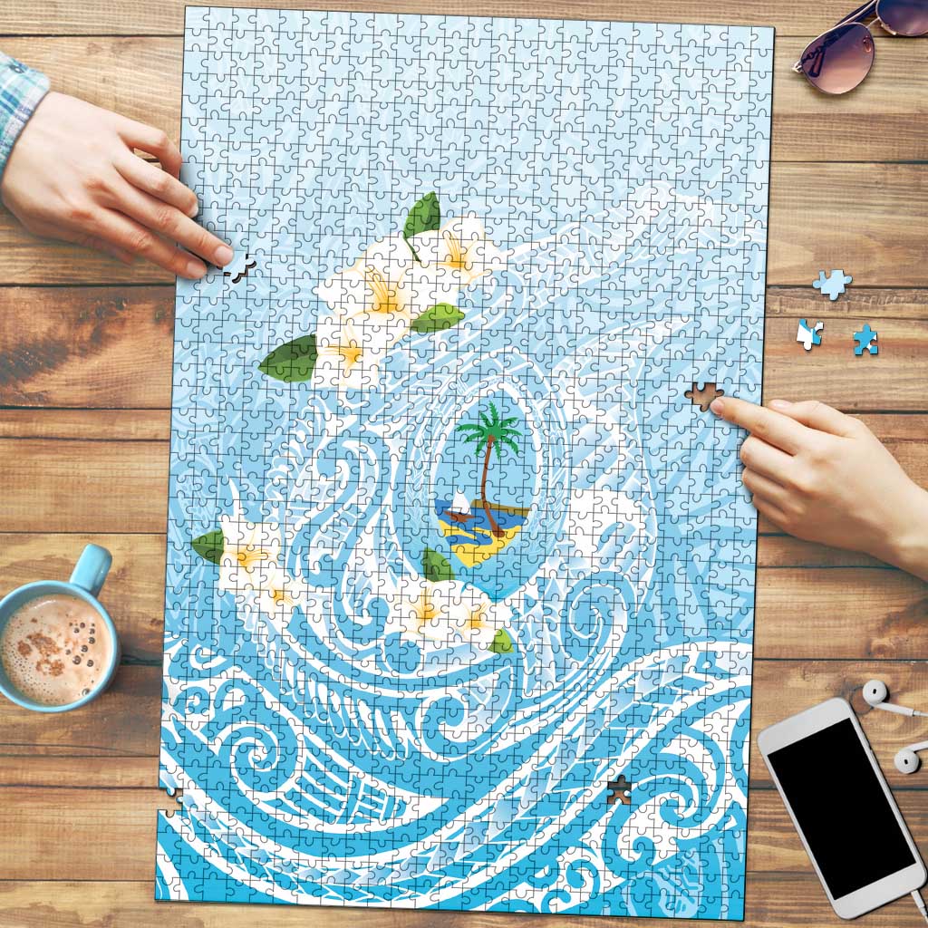 Guam Fishhook Mix Guasali Flowers Puzzle Dreaming Turquoise LT7 Turquoise - Polynesian Pride