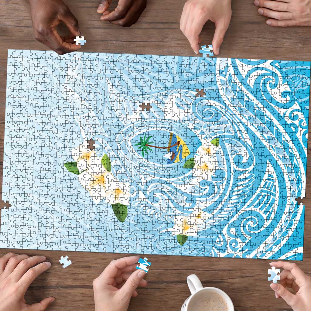Guam Fishhook Mix Guasali Flowers Puzzle Dreaming Turquoise LT7 - Polynesian Pride