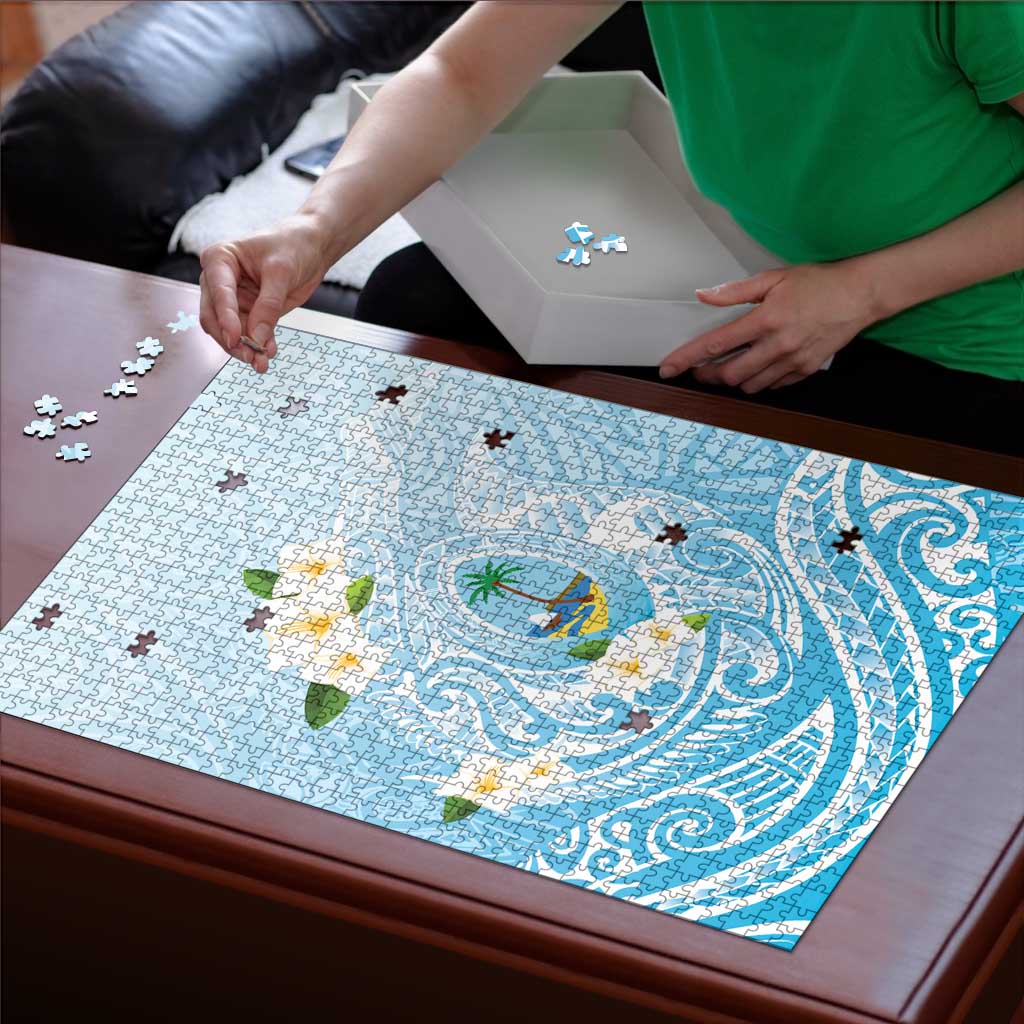 Guam Fishhook Mix Guasali Flowers Puzzle Dreaming Turquoise LT7 - Polynesian Pride