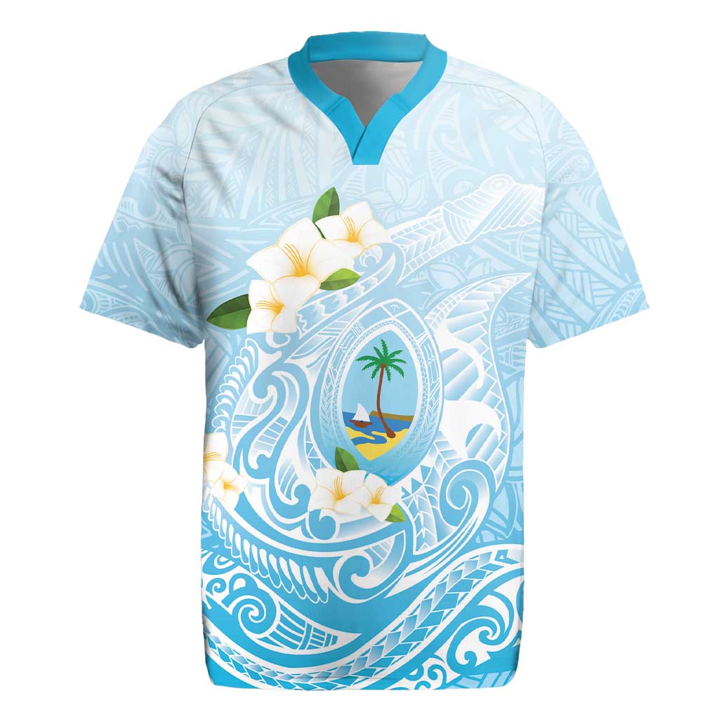 Guam Fishhook Mix Guasali Flowers Rugby Jersey Dreaming Turquoise LT7 Turquoise - Polynesian Pride