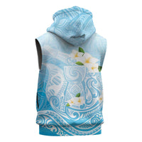 Guam Fishhook Mix Guasali Flowers Sleeveless Hoodie Dreaming Turquoise LT7 - Polynesian Pride
