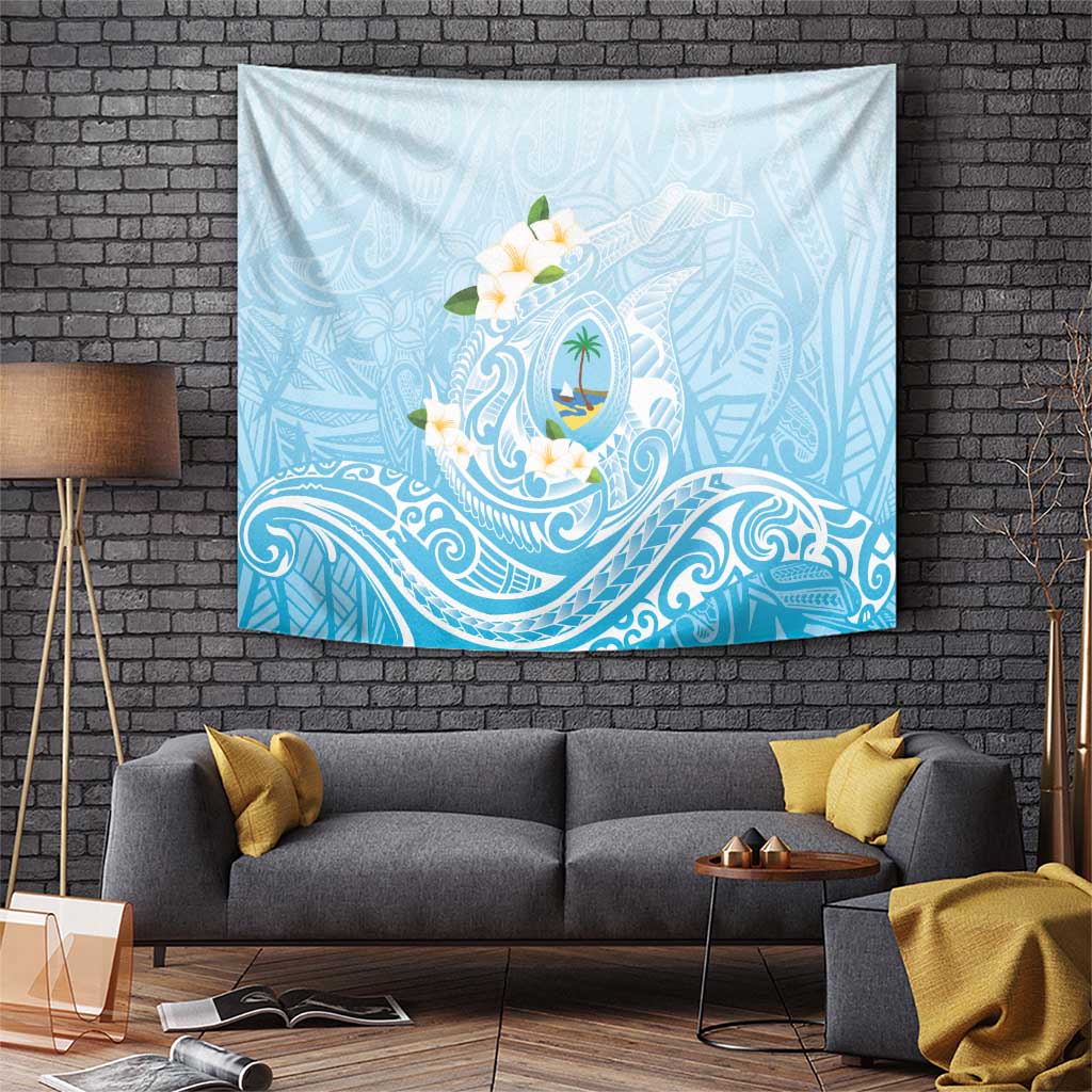 Guam Fishhook Mix Guasali Flowers Tapestry Dreaming Turquoise LT7 Turquoise - Polynesian Pride