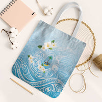 Guam Fishhook Mix Guasali Flowers Tote Bag Dreaming Turquoise LT7 White Strap One Size Turquoise - Polynesian Pride