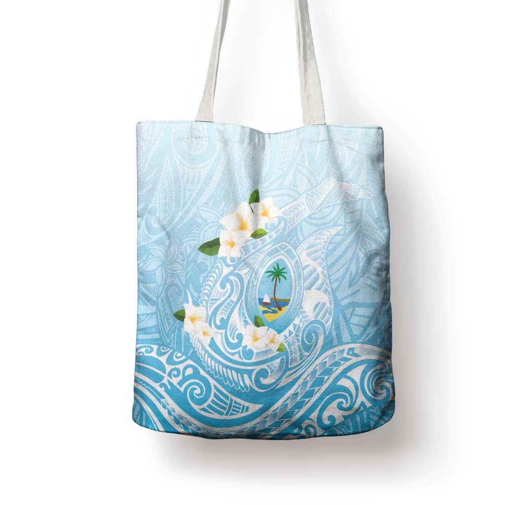 Guam Fishhook Mix Guasali Flowers Tote Bag Dreaming Turquoise LT7 - Polynesian Pride