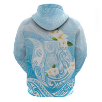 Guam Fishhook Mix Guasali Flowers Zip Hoodie Dreaming Turquoise LT7 - Polynesian Pride