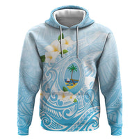 Guam Fishhook Mix Guasali Flowers Zip Hoodie Dreaming Turquoise LT7 Pullover Hoodie Turquoise - Polynesian Pride