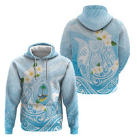 Guam Fishhook Mix Guasali Flowers Zip Hoodie Dreaming Turquoise LT7 - Polynesian Pride