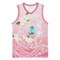 Guam Fishhook Mix Guasali Flowers Basketball Jersey Dreaming Coral LT7 Unisex Pink - Polynesian Pride