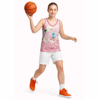 Guam Fishhook Mix Guasali Flowers Basketball Jersey Dreaming Coral LT7 - Polynesian Pride
