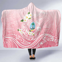 Guam Fishhook Mix Guasali Flowers Hooded Blanket Dreaming Coral LT7 One Size Pink - Polynesian Pride