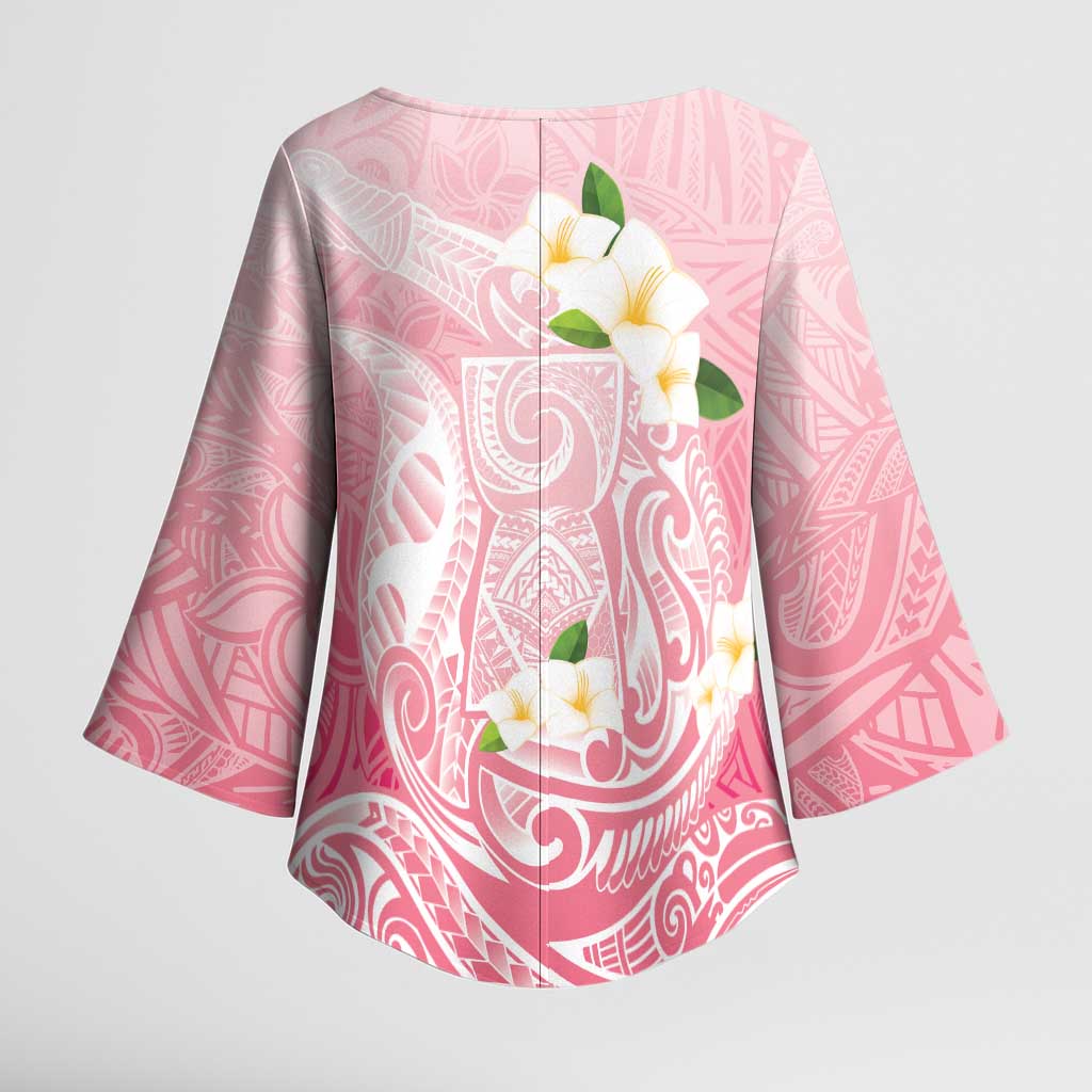Guam Fishhook Mix Guasali Flowers Kimono Sleeve Blouse Dreaming Coral LT7 - Polynesian Pride
