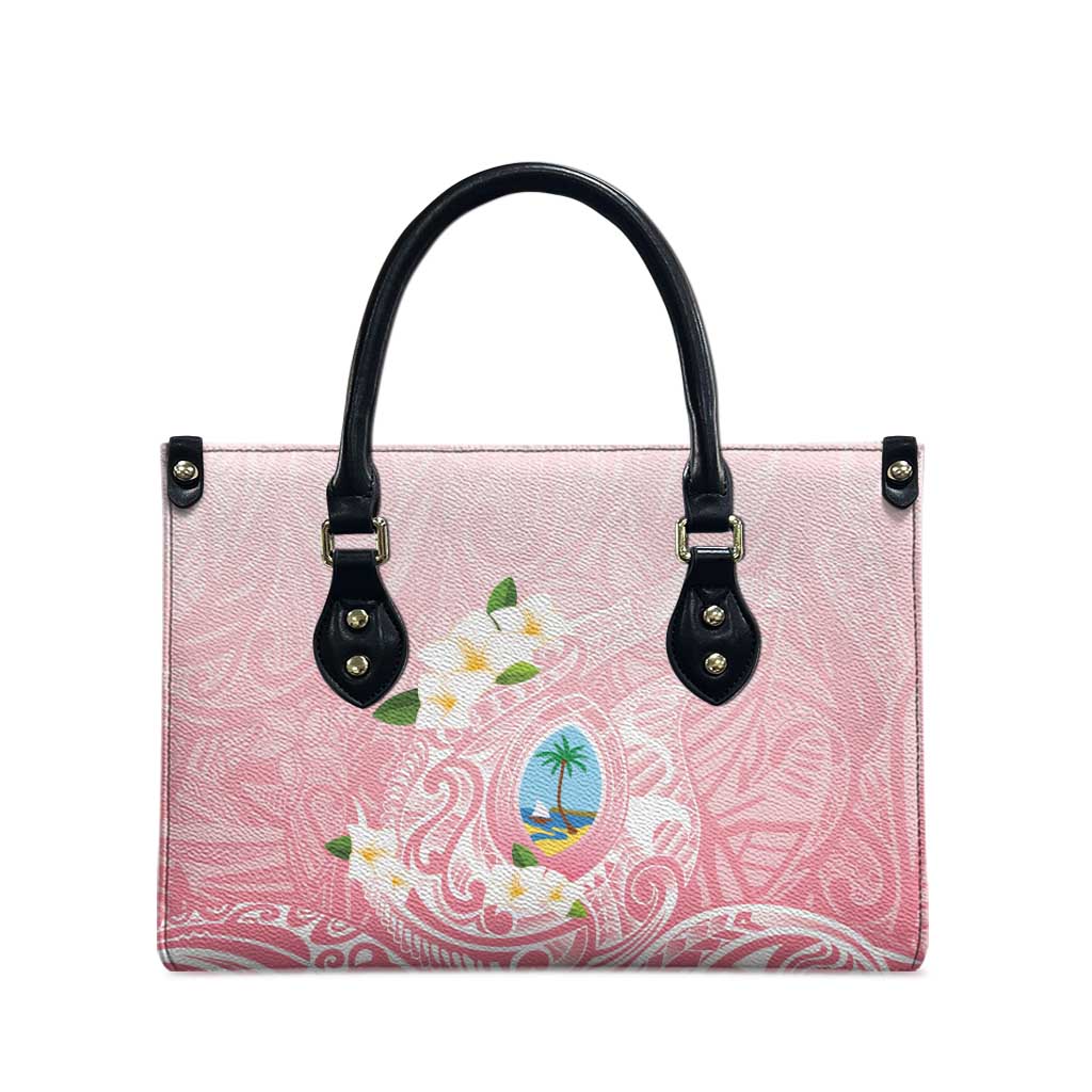 Guam Fishhook Mix Guasali Flowers Leather Bag Dreaming Coral LT7 - Polynesian Pride