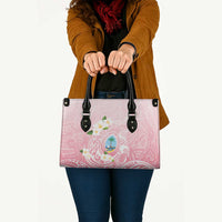 Guam Fishhook Mix Guasali Flowers Leather Bag Dreaming Coral LT7 - Polynesian Pride