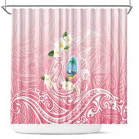 Guam Fishhook Mix Guasali Flowers Shower Curtain Dreaming Coral LT7 Pink - Polynesian Pride