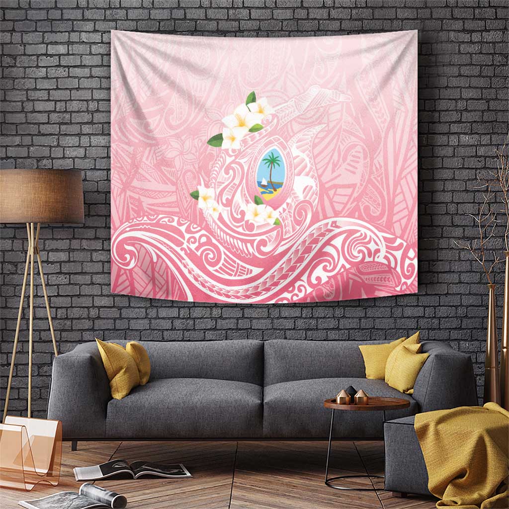 Guam Fishhook Mix Guasali Flowers Tapestry Dreaming Coral LT7 Pink - Polynesian Pride