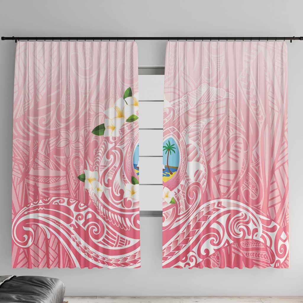 Guam Fishhook Mix Guasali Flowers Window Curtain Dreaming Coral LT7 With Hooks Pink - Polynesian Pride