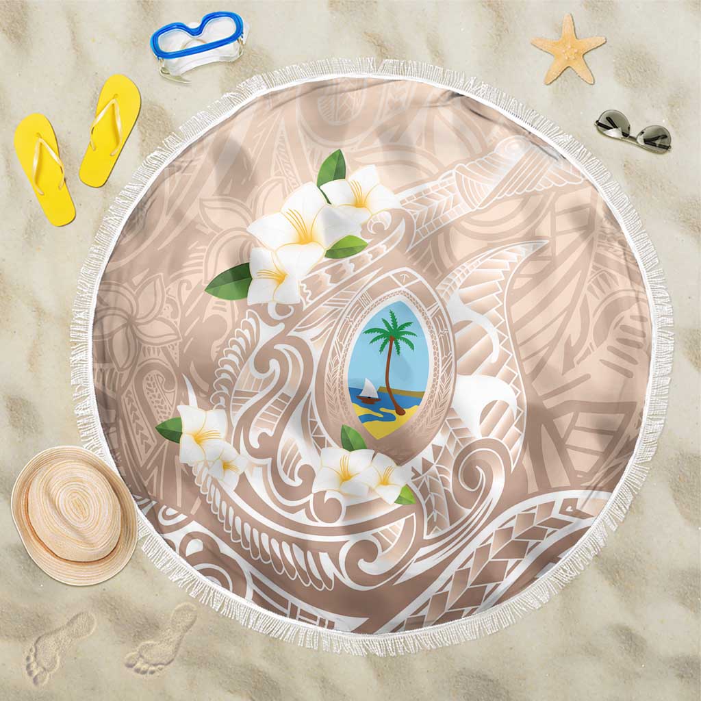 Guam Fishhook Mix Guasali Flowers Beach Blanket Dreaming Hazel LT7 One Size 150cm Beige - Polynesian Pride