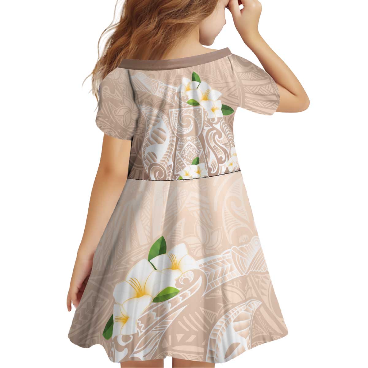 Guam Fishhook Mix Guasali Flowers Kid Short Sleeve Dress Dreaming Hazel LT7 - Polynesian Pride