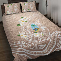 Guam Fishhook Mix Guasali Flowers Quilt Bed Set Dreaming Hazel LT7 Beige - Polynesian Pride