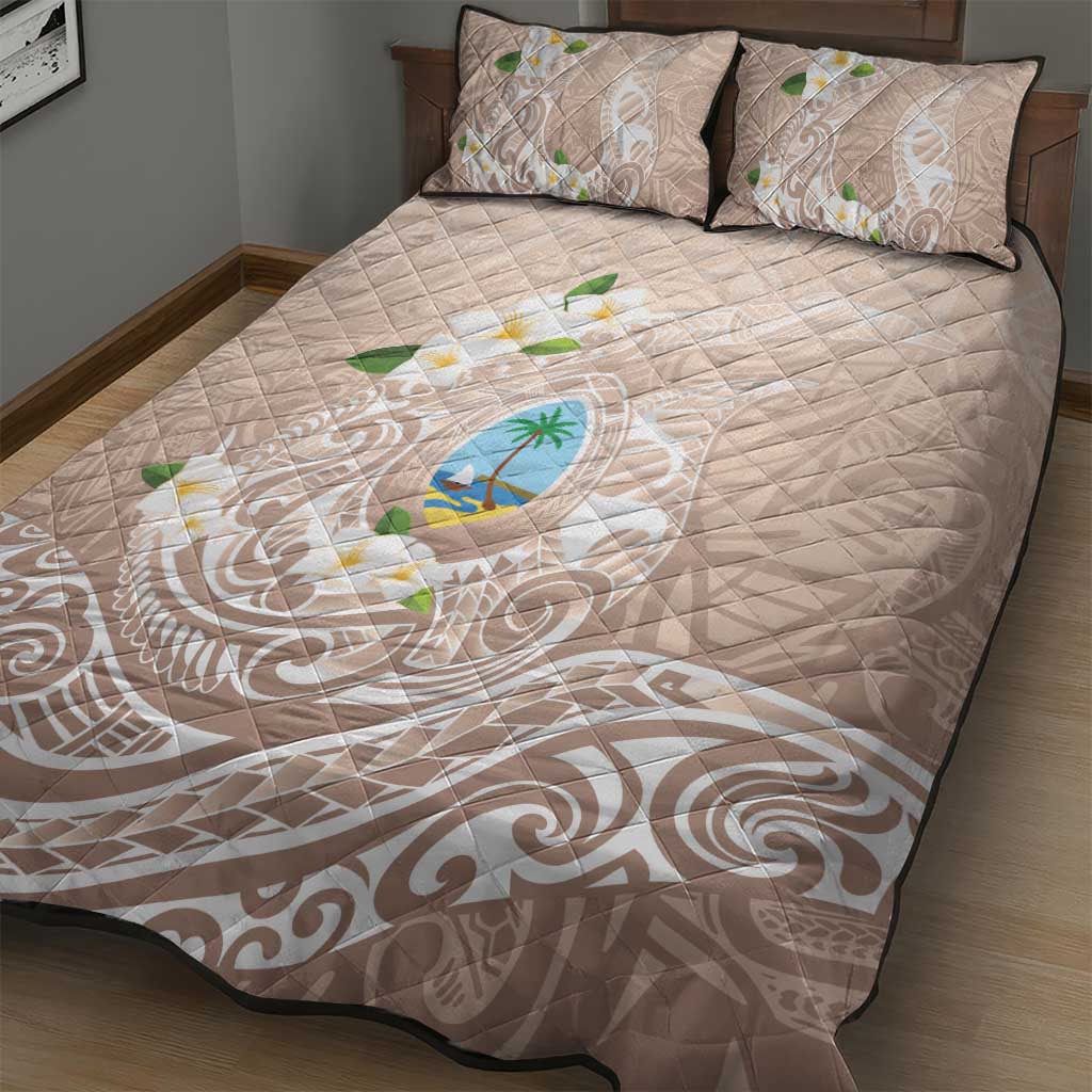 Guam Fishhook Mix Guasali Flowers Quilt Bed Set Dreaming Hazel LT7 - Polynesian Pride