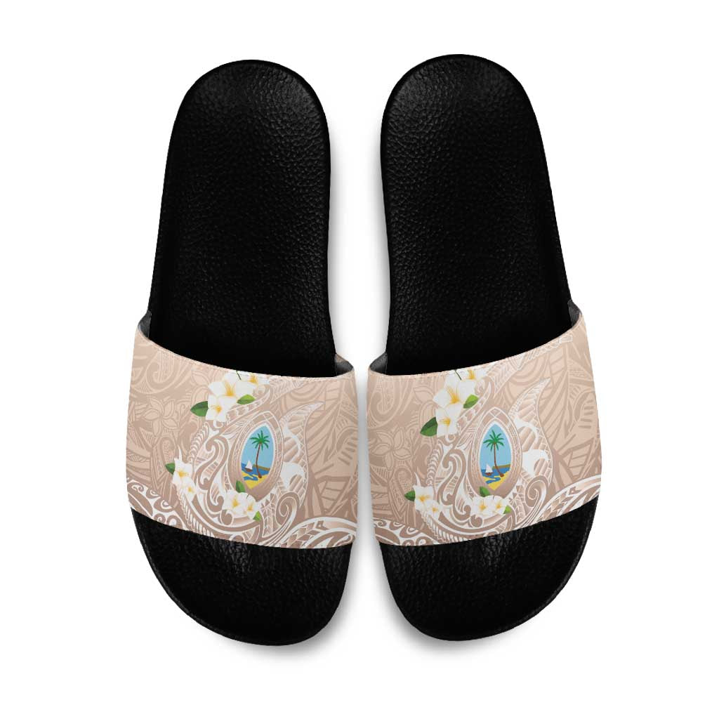 Guam Fishhook Mix Guasali Flowers Slide Sandals Dreaming Hazel LT7 Beige - Polynesian Pride