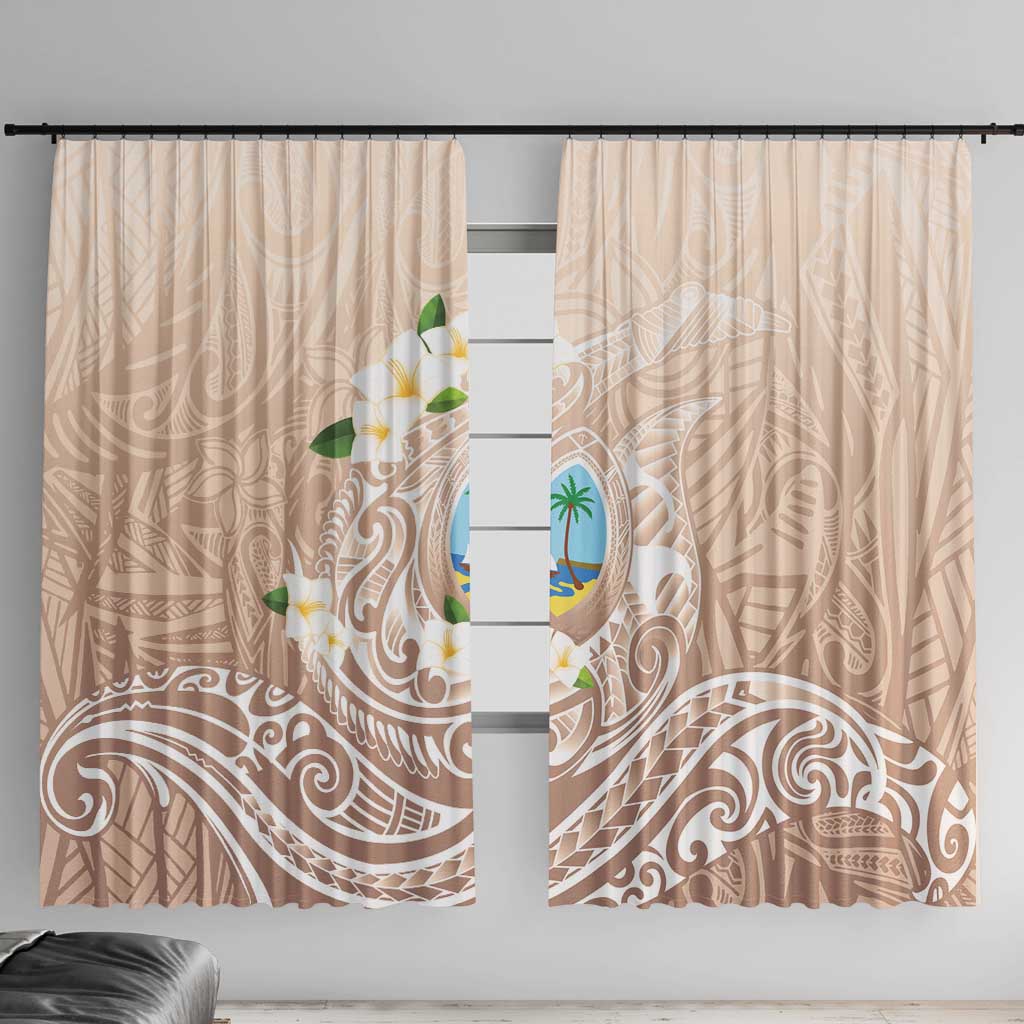 Guam Fishhook Mix Guasali Flowers Window Curtain Dreaming Hazel LT7 With Hooks Beige - Polynesian Pride