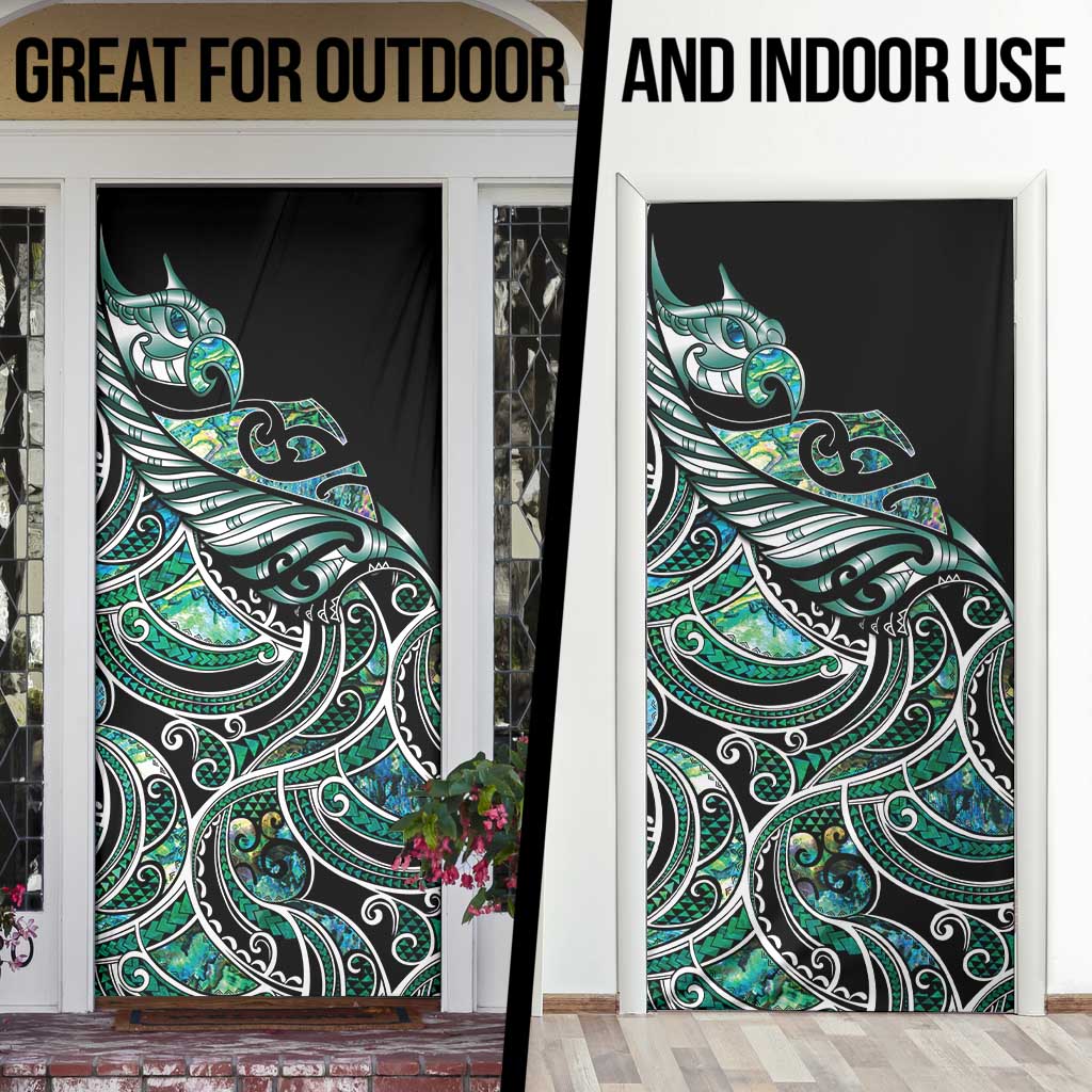 Maori Matariki - Manaia Door Cover Emerald Paua Shell LT7 - Polynesian Pride