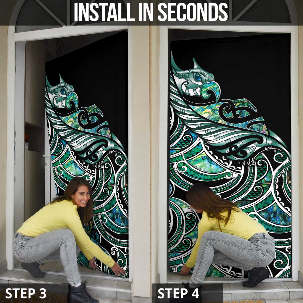 Maori Matariki - Manaia Door Cover Emerald Paua Shell LT7 - Polynesian Pride