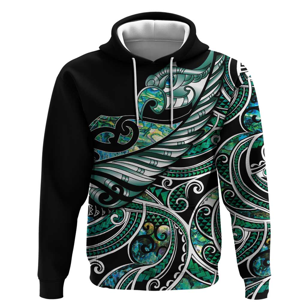 Maori Matariki - Manaia Hoodie Emerald Paua Shell LT7 Pullover Hoodie Green - Polynesian Pride