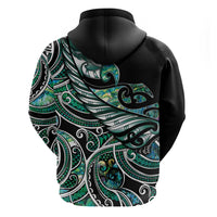 Maori Matariki - Manaia Hoodie Emerald Paua Shell LT7 - Polynesian Pride