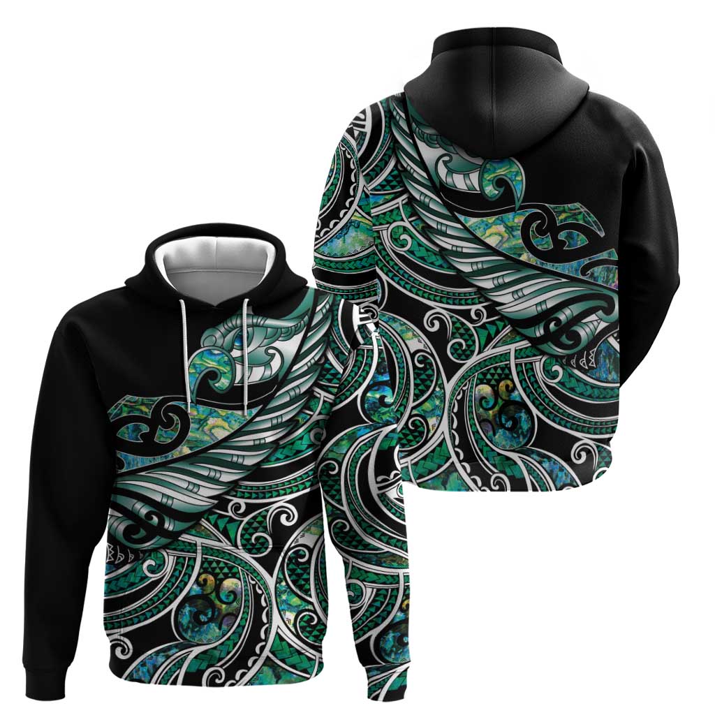Maori Matariki - Manaia Hoodie Emerald Paua Shell LT7 - Polynesian Pride