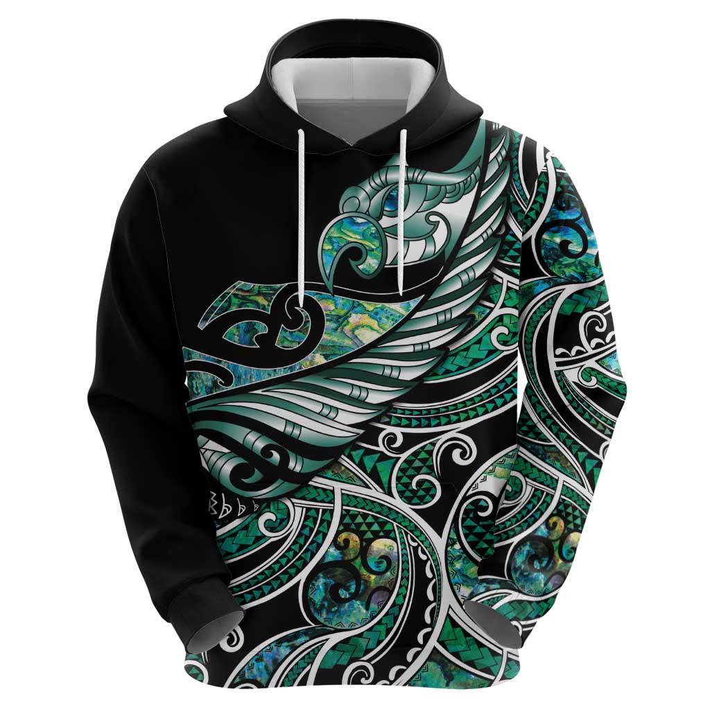 Maori Matariki - Manaia Hoodie Emerald Paua Shell LT7 - Polynesian Pride