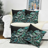 Maori Matariki - Manaia Pillow Cover Emerald Paua Shell LT7 - Polynesian Pride