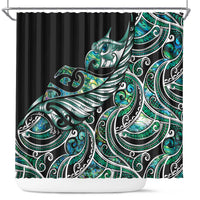 Maori Matariki - Manaia Shower Curtain Emerald Paua Shell LT7 Green - Polynesian Pride