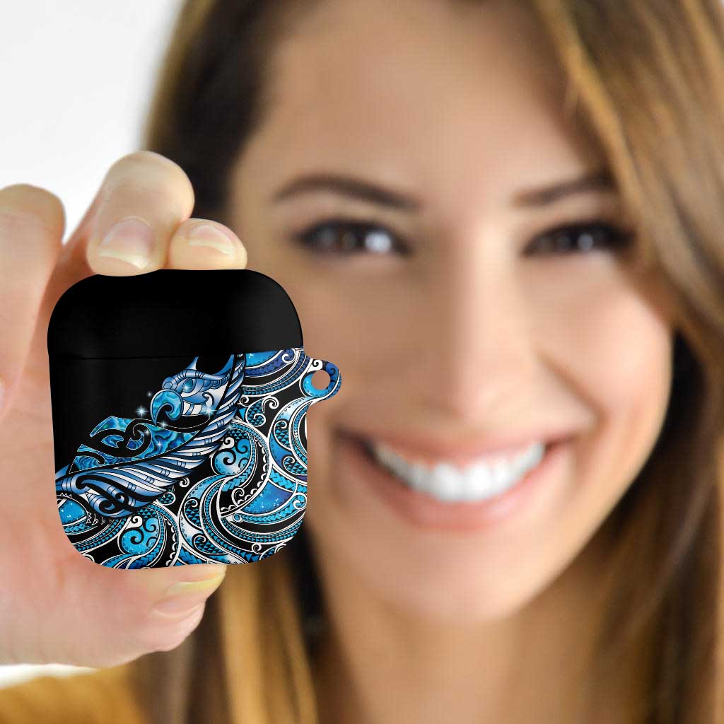 Maori Matariki - Manaia AirPods Case Galaxy Blue Paua Shell LT7 - Polynesian Pride