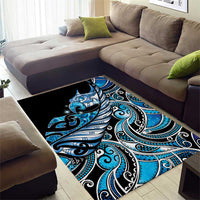 Maori Matariki - Manaia Area Rug Galaxy Blue Paua Shell LT7 - Polynesian Pride