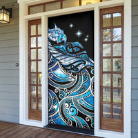 Maori Matariki - Manaia Door Cover Galaxy Blue Paua Shell LT7 - Polynesian Pride