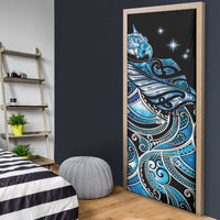 Maori Matariki - Manaia Door Cover Galaxy Blue Paua Shell LT7 - Polynesian Pride