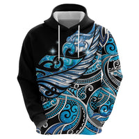 Maori Matariki - Manaia Hoodie Galaxy Blue Paua Shell LT7 - Polynesian Pride