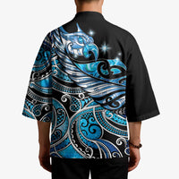 Maori Matariki - Manaia Kimono Galaxy Blue Paua Shell LT7 - Polynesian Pride