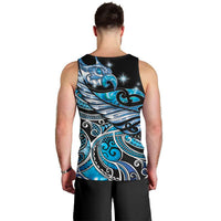 Maori Matariki - Manaia Men Tank Top Galaxy Blue Paua Shell LT7 - Polynesian Pride