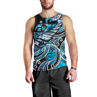 Maori Matariki - Manaia Men Tank Top Galaxy Blue Paua Shell LT7 - Polynesian Pride