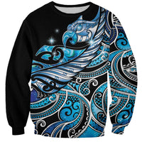 Maori Matariki - Manaia Sweatshirt Galaxy Blue Paua Shell LT7 Unisex Blue - Polynesian Pride