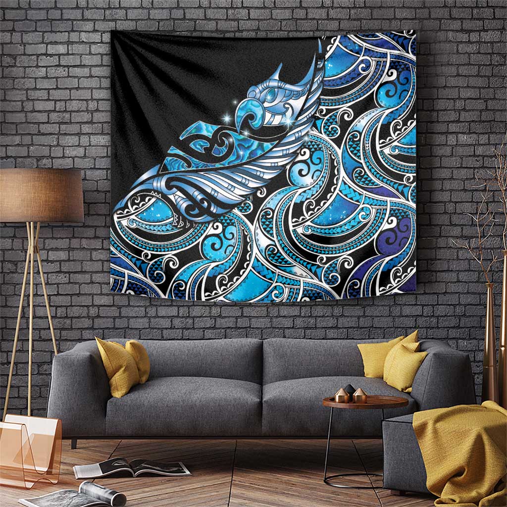 Maori Matariki - Manaia Tapestry Galaxy Blue Paua Shell LT7 Blue - Polynesian Pride