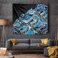 Maori Matariki - Manaia Tapestry Galaxy Blue Paua Shell LT7 Blue - Polynesian Pride
