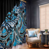 Maori Matariki - Manaia Window Curtain Galaxy Blue Paua Shell LT7 - Polynesian Pride