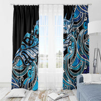 Maori Matariki - Manaia Window Curtain Galaxy Blue Paua Shell LT7 - Polynesian Pride
