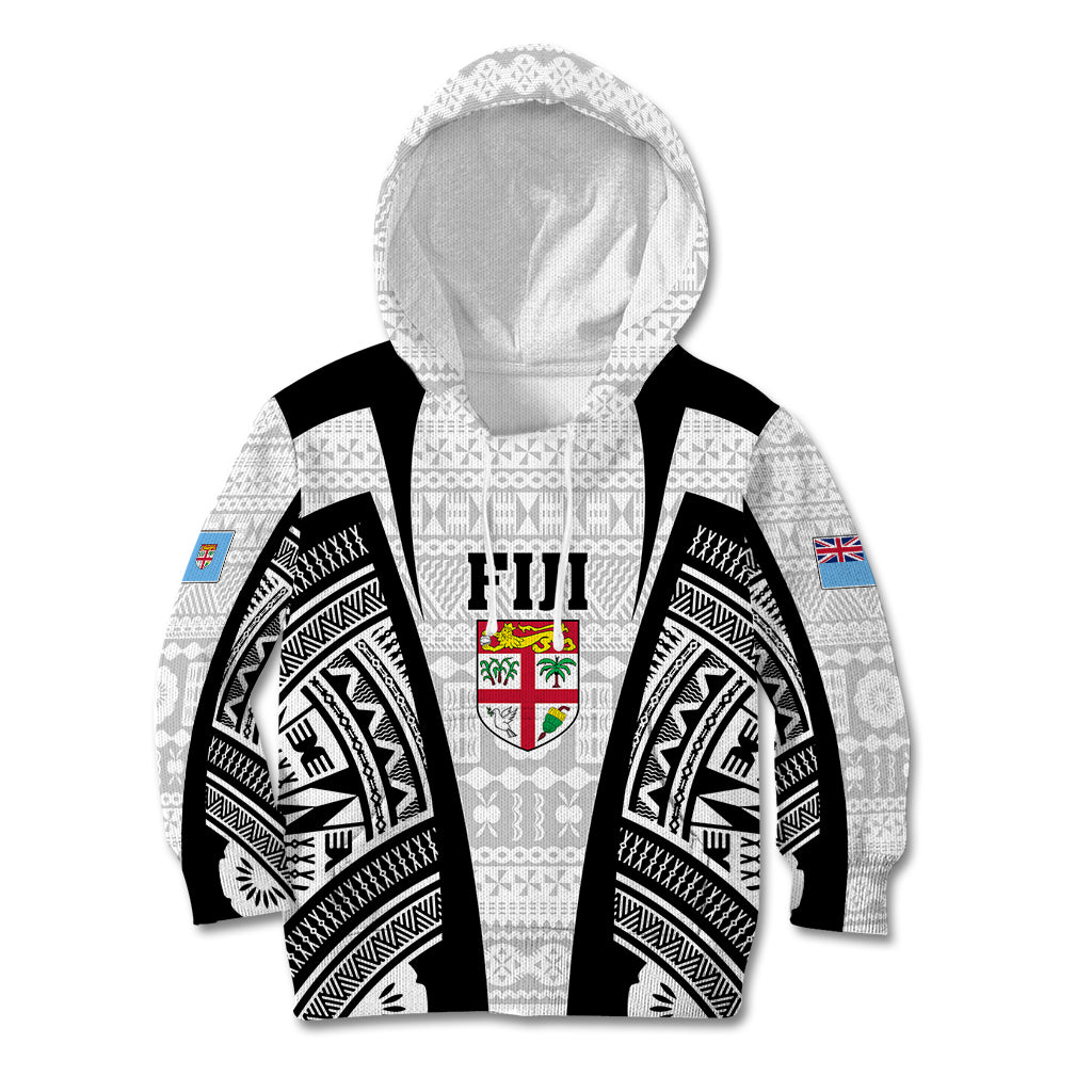 Personalised Fiji Rugby Kid Hoodie 2023 World Cup History Makers - White Ver LT7 Hoodie White - Polynesian Pride